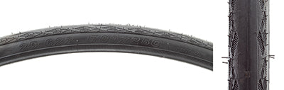 Close-up of the 700x28 Road 1176 Bicycle Tire showcasing its smooth tread and micro-knurled shoulders, ideal for all-purpose road use.