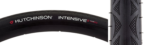 Close-up of the 700x28 Intensive 2 Hardskin Reinforced Bicycle Tire showing its dual compound file style tread and sidewall protection.