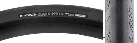 700x28 Whirlwind Bicycle Tire close-up showcasing smooth tread and minimalistic shoulder siping, ideal for racing with high performance Silica compound and Magnitude IV level puncture protection.