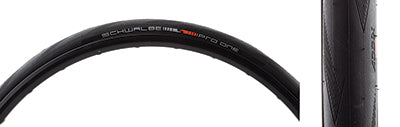 700x28 Pro One TLE Bicycle Tire, close-up of smooth tread and light siping, designed for high speed and control with puncture-resistant V-Guard fiber and Addix Race compound for low rolling resistance.