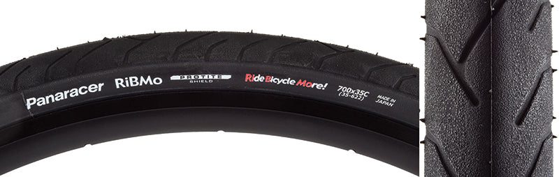 Close-up of the 700x35 Ribmo Fold Bicycle Tire, showcasing its detailed tread pattern and durable design.