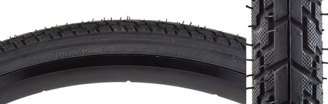 Close-up of the 700x35 Hybrid CST979 Bicycle Tire showcasing its fast-rolling hybrid tread with water-evacuating siping and textured knobs, ideal for commuting.