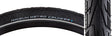 Close-up of the 700x35 Reflective Metro Cruiser Bicycle Tire, highlighting the smooth top tread, deep channels, and reflective sidewall striping for improved wet weather traction and visibility.