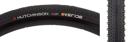 Close-up of the 700x38 Black/Black Overide Gravel Bicycle Tire, showcasing the micro-knurled continuous center line and diamond-shaped knobs designed for low rolling resistance and superior grip on gravel and road conditions.