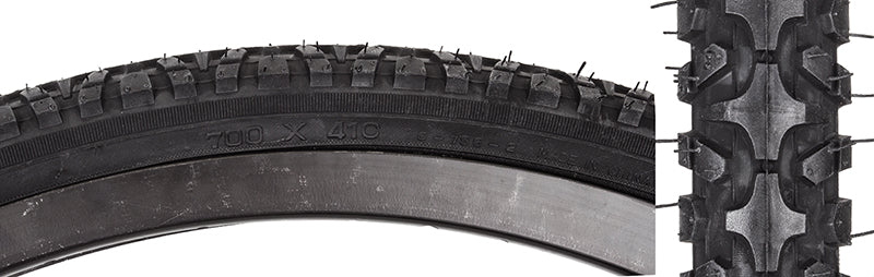 Close-up of the 700x41 CST796 Bicycle Tire, showcasing its mildly aggressive tread pattern designed for all-around traction on mountain biking trails.