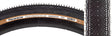 Close-up of the 700x43 Black/Brown Gravel King SS Bicycle Tire, featuring a fast-rolling file tread center with micro knobs and long rectangular shoulder knobs designed for mixed gravel and road use.