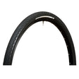 700x50 Black/Black Gravel King SK Bicycle Tire with flat, featuring five rows of square knobs and double rows of continuous ridges for smooth rolling and grip on rough or gravel roads.