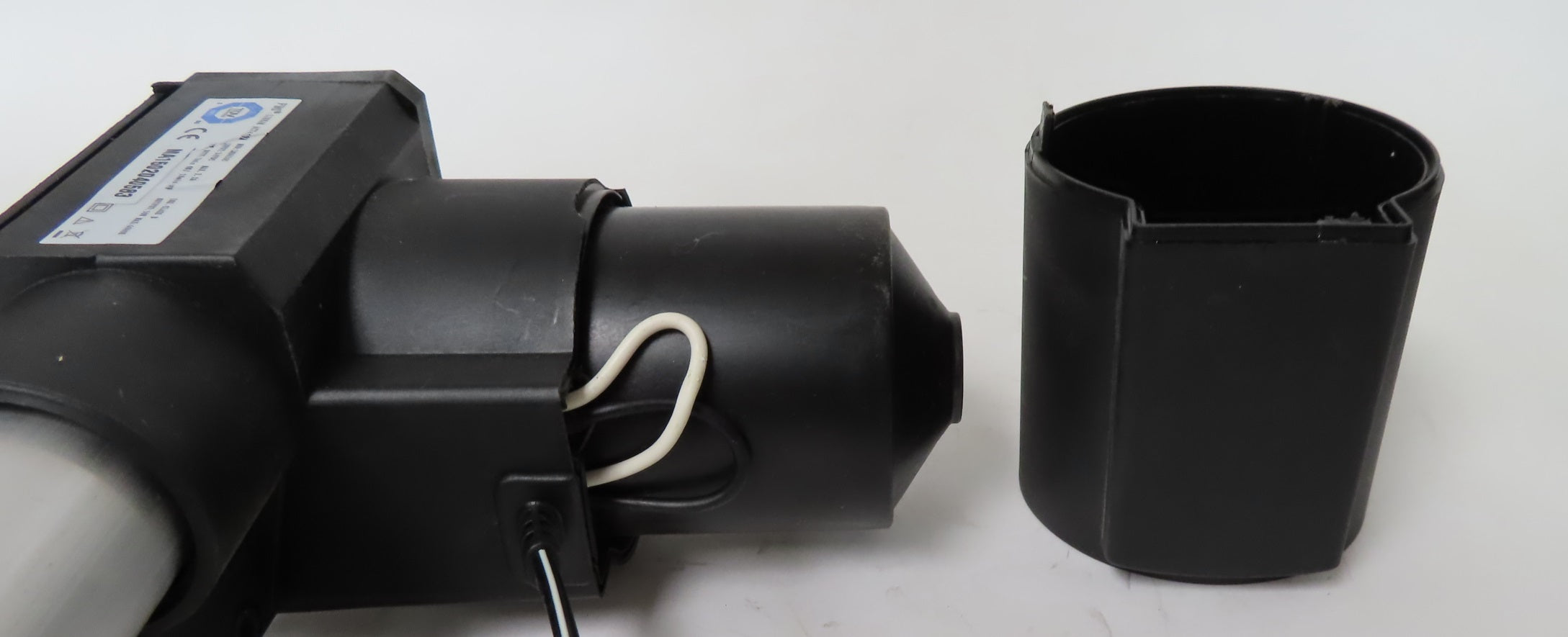 Primary Drive Motor for Pride Lift Chairs with Dual Motors (DRVMOTR1268) (Blemished); close-up of a black cylindrical motor with attached white wire, suitable for large Pride lift chair models.