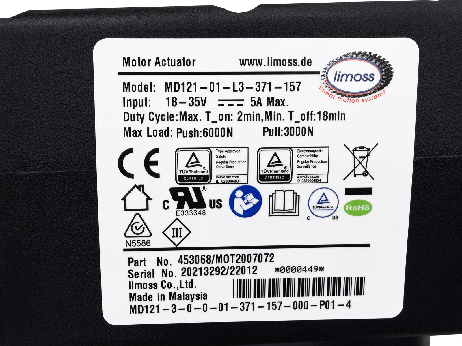 Limoss Back Lift Motor for Pride LC & Mega Motion NM Series Lift Chairs (MOT2007072)