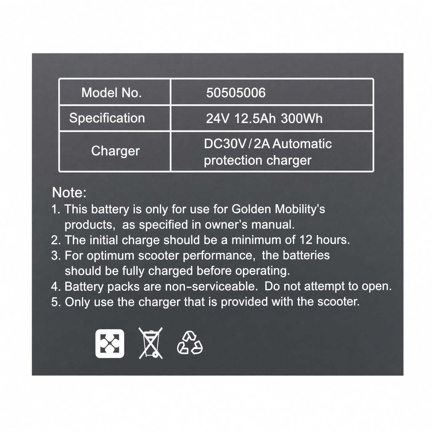 Lithium Travel Battery & Bag for the Golden Buzzaround CarryOn (GB120) Scooter