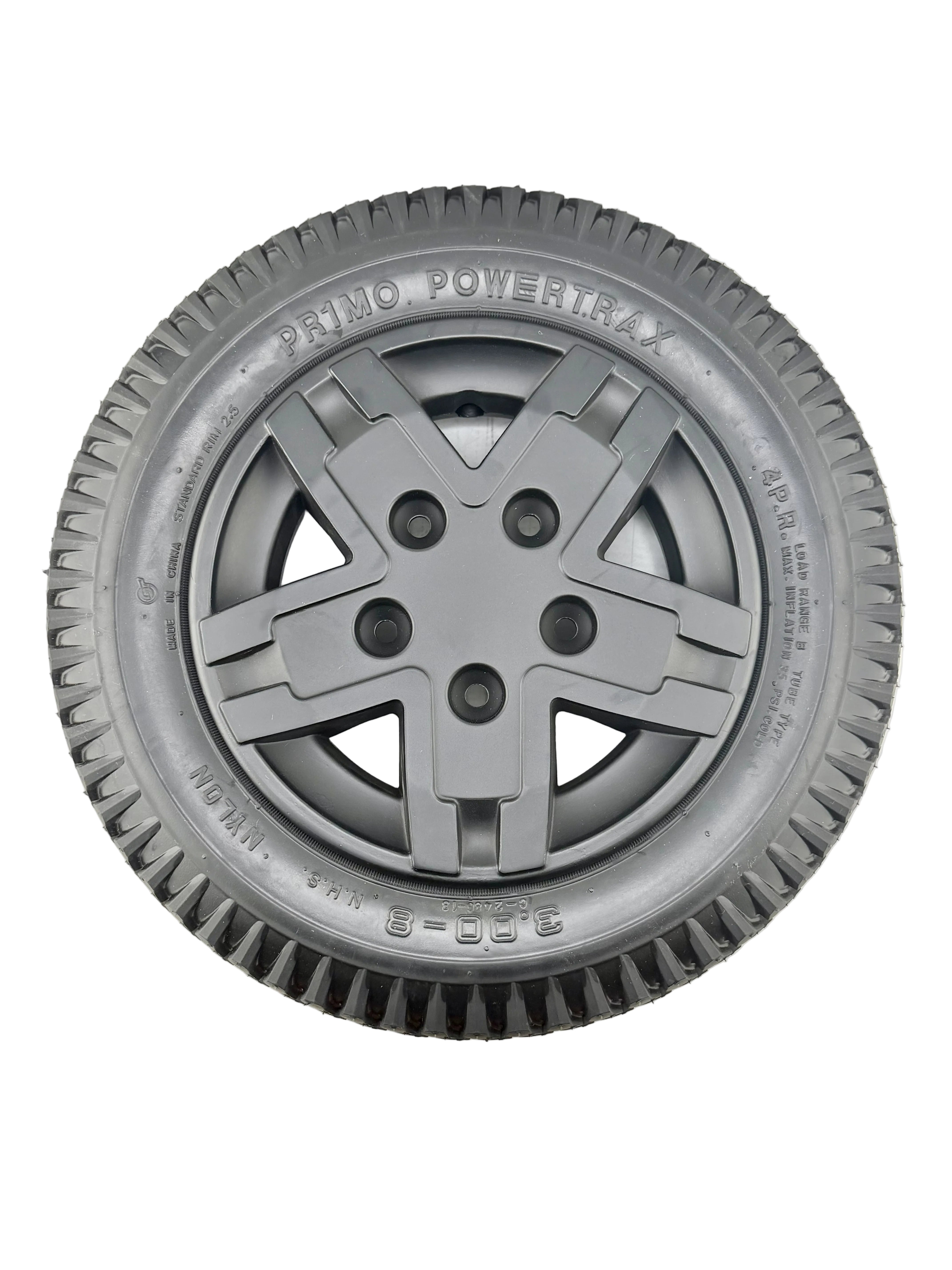 14" x 3" Flat-Free Drive Wheel Assembly for the Quantum Edge 3 Stretto, front view