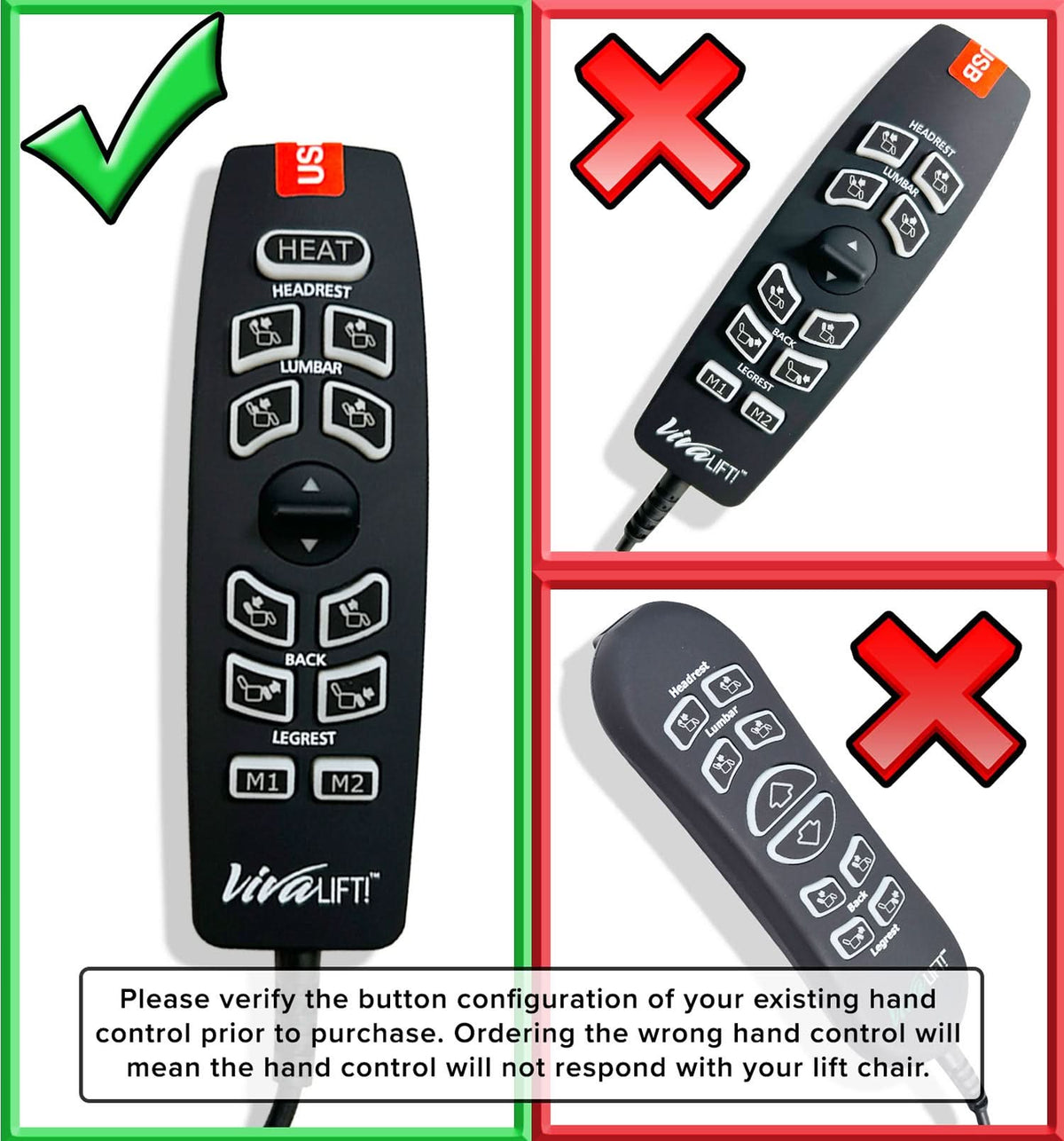 Chair Control Buttons 12-Button Hand Control for Pride Radiance Series Lift Chairs (CTL21065 ...