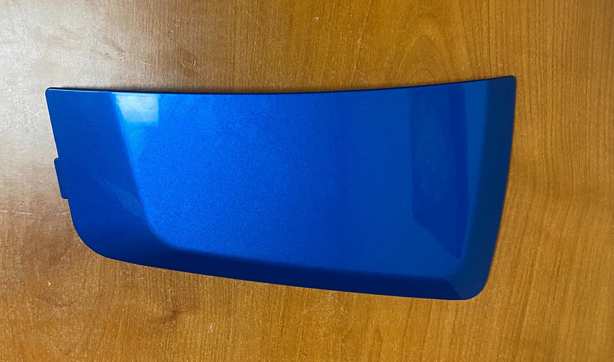 High Capacity Battery Box Shroud Assembly Inserts in Blue for the Go-Go LX (S50LX/S54LX) (Blemished), featuring minor scuffs and scratches, displayed on a wooden surface.