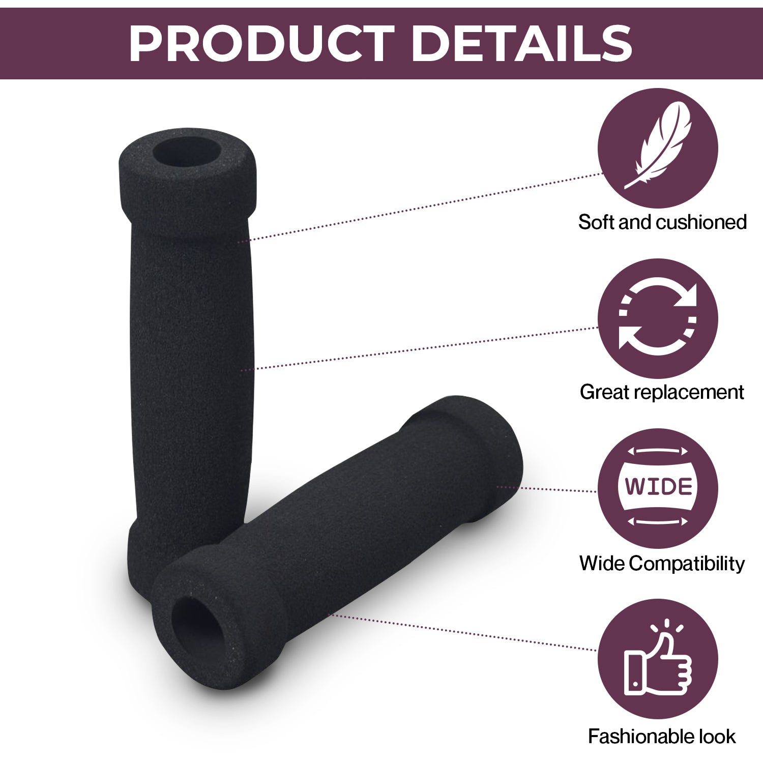 5-1/4" Universal Handlebar Grip Set for Mobility Scooters