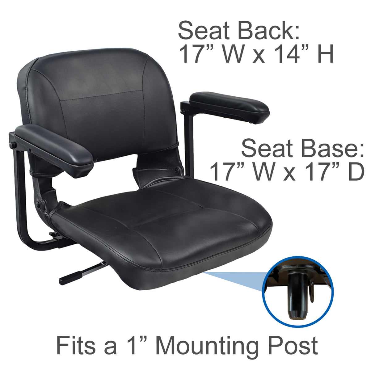 17" Wide Molded Seat Assembly for Go-Go and Pride Mobility Scooters (SETASMB5827)