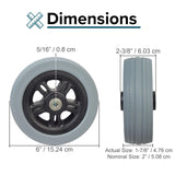 6"x2" Caster Wheel Assembly for the Merits EZ-GO (P321/P3211), Super Vision (P327), and Vision Sport (P326A) Power Chairs