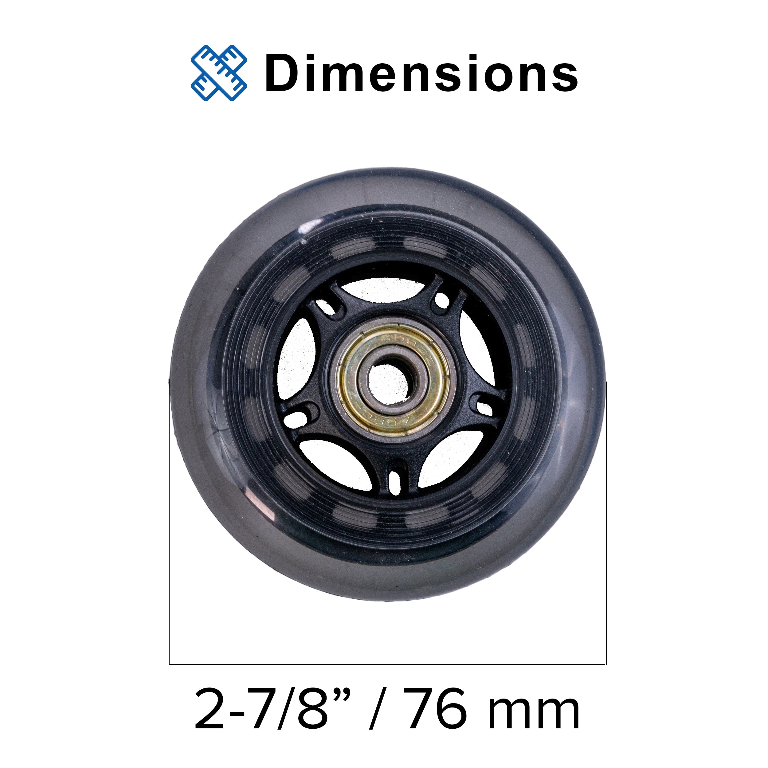 72mm Front Anti-Tip Wheel Assembly with Bearings for Jazzy & Pride Scooters & Power Chairs (Set of 2)
