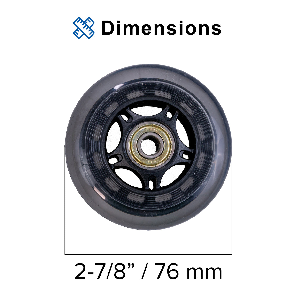 72mm Front Anti-Tip Wheel Assembly with Bearings for Jazzy & Pride Scooters & Power Chairs (Set of 2)
