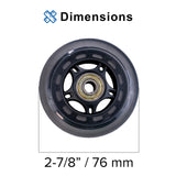 72mm Front Anti-Tip Wheel Assembly with Bearings for Jazzy & Pride Scooters & Power Chairs (Set of 2)