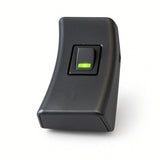 Pride Mobility light switch assembly ELE160094 for the Jazzy Air power chair, black housing with a rocker switch and green indicator light.