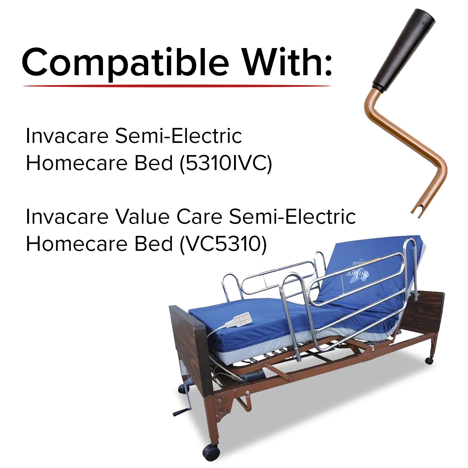 Crank Handle for the Invacare Semi-Electric Bed