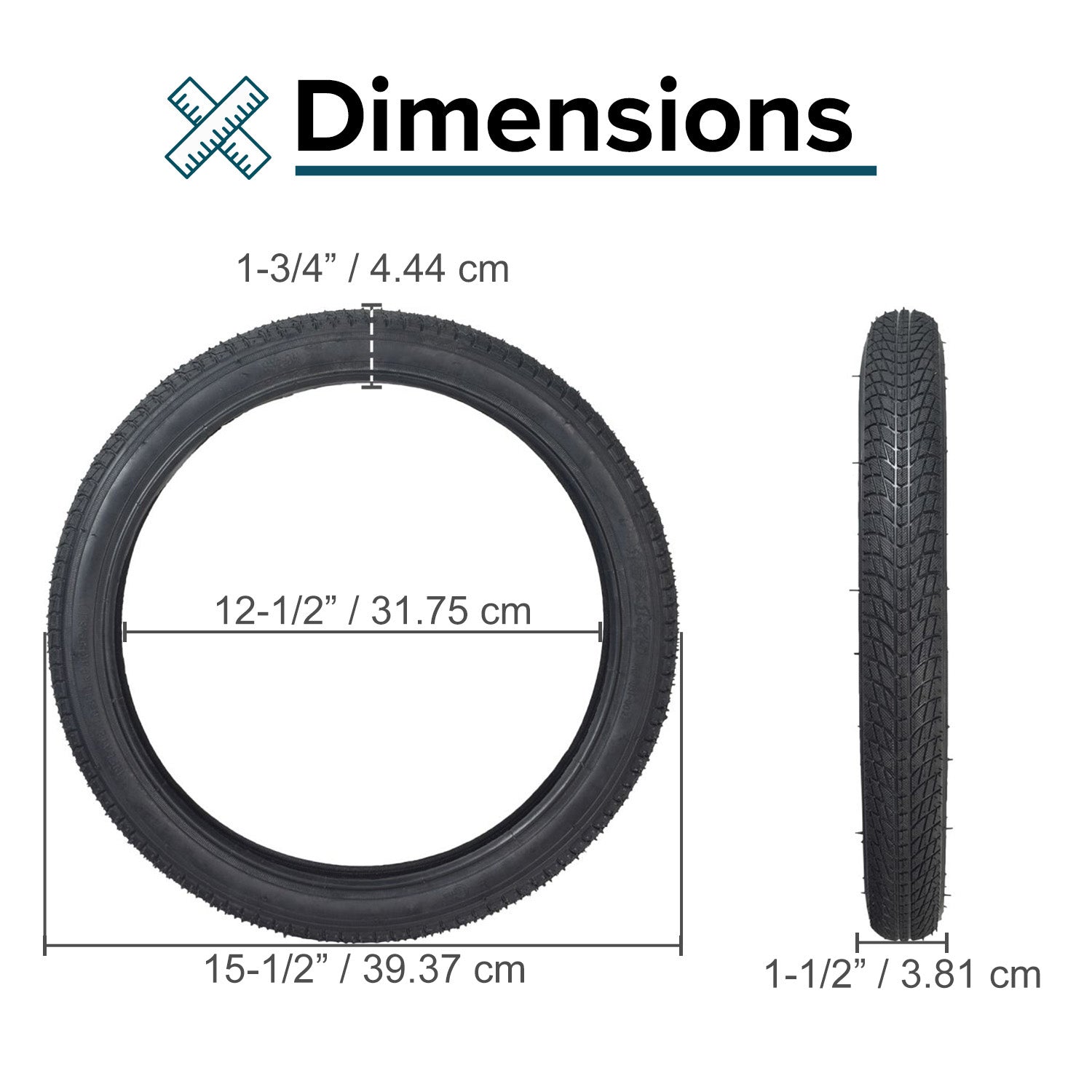 16"x1.75" Pneumatic Tire for Razor E500S & Rebellion Chopper Scooters