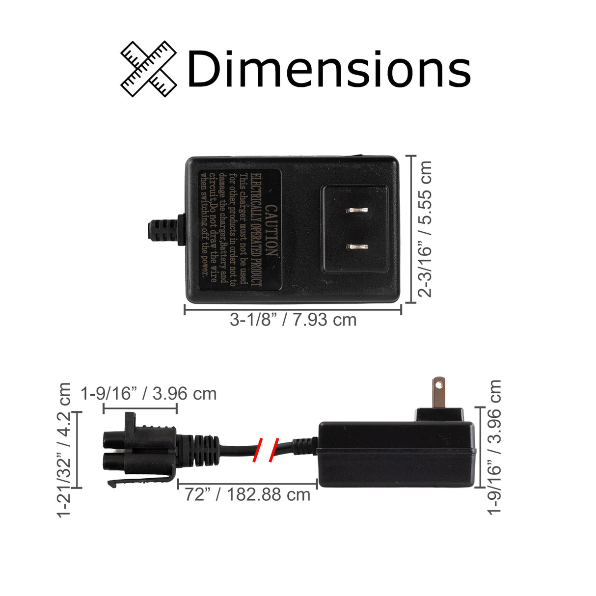 12 Volt 1.0 Amp Battery Charger with B-Type Connector for the Yamaha 12V Raptor 700R Ride-On Toy