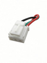 Close-up of the Hiboy DK1 headlight's white plug connector