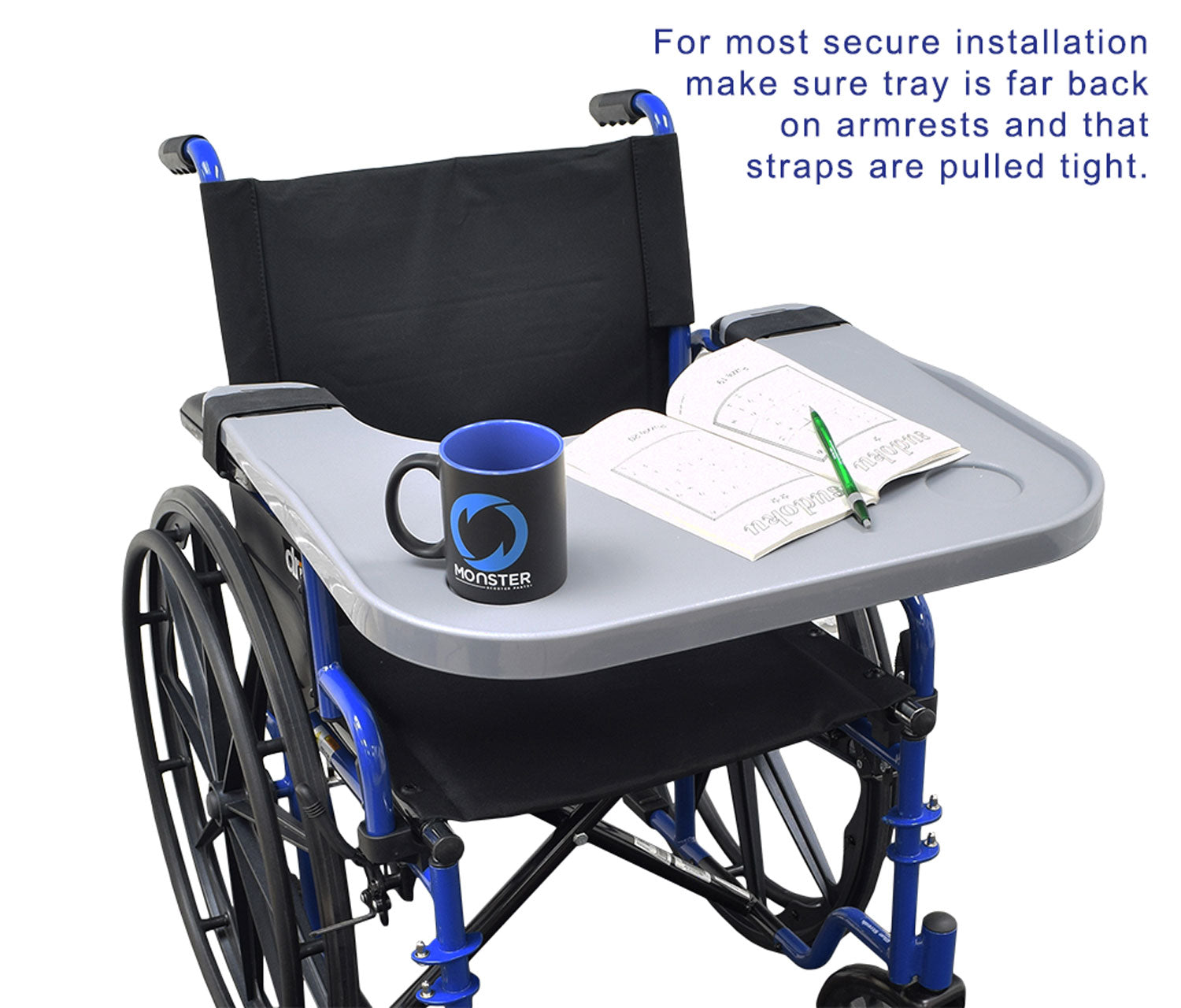 Plastic Tray Table for Wheelchairs