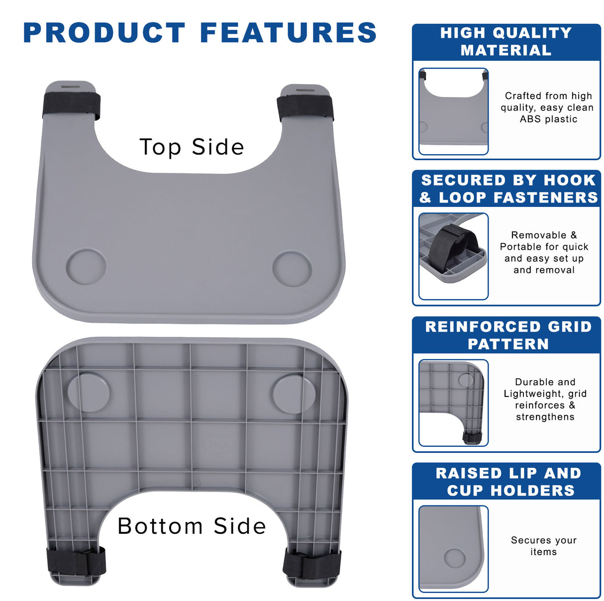 Plastic Tray Table for Wheelchairs