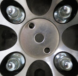 Close-up of the 3.00-4 (10x3, 260X85) Foam-Filled Drive Wheel Assembly for the Shoprider Streamer Sport (888WA) showing bolts and metal wheel structure.