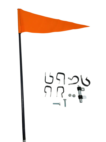 Universal Safety Flag Kit For Scooter, Power Chair, Or Mobility Vehicle - With Mounting Hardware