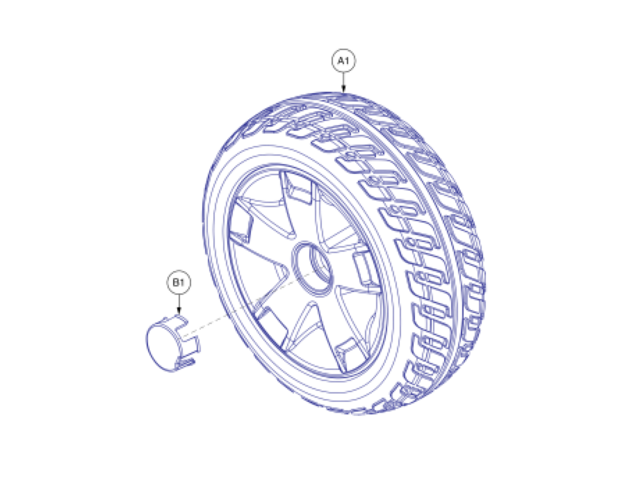 WHL1705271-A 11" Rear Wheel Assembly for Pride Victory 10 VA Model Only (S610V / S710V)