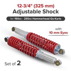 12-3/4" (325 mm) Adjustable Shock with 10 mm Eyes for 150cc - 250cc Hammerhead Off-Road® Go-Karts (Set of 2) (Blemished)
