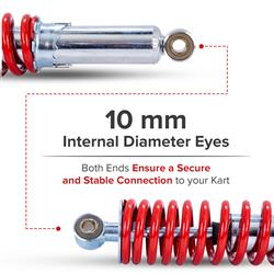 12-3/4" (325 mm) Adjustable Shock with 10 mm Eyes for 150cc - 250cc Hammerhead Off-Road® Go-Karts (Set of 2) (Blemished)