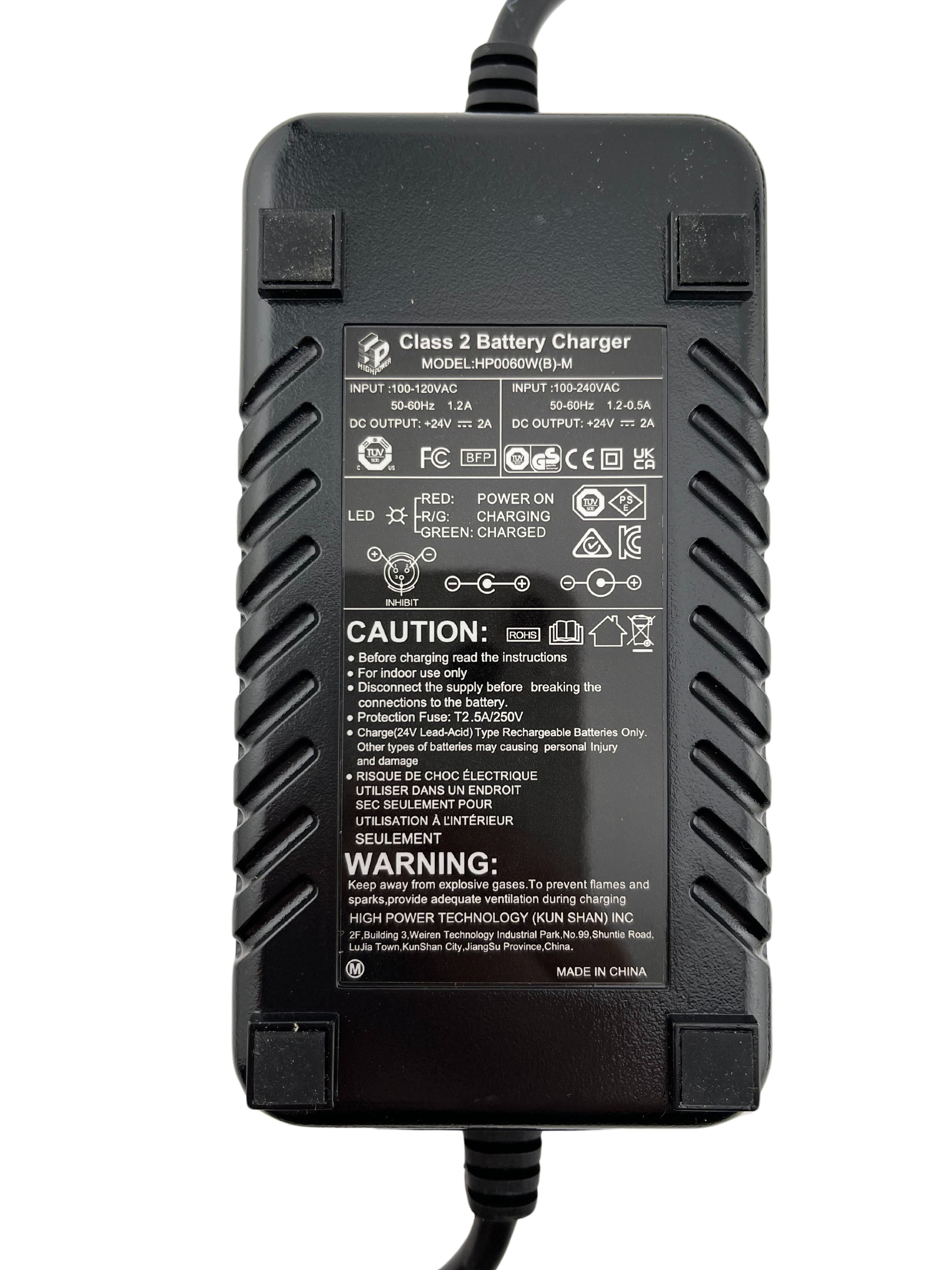 24 Volt 2.0 Amp On-Board Battery Charger for the Invacare Lynx L-3 and Lynx L-4 Mobility Scooters (1144797)