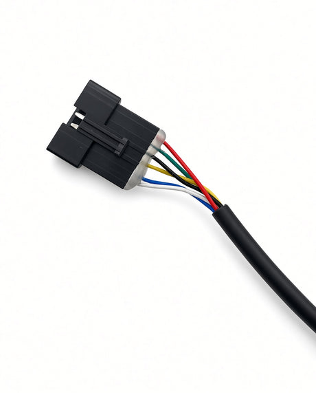 Close-up of 6-Pin connector throttle for GOTRAX Astro & Flex electric scooter.