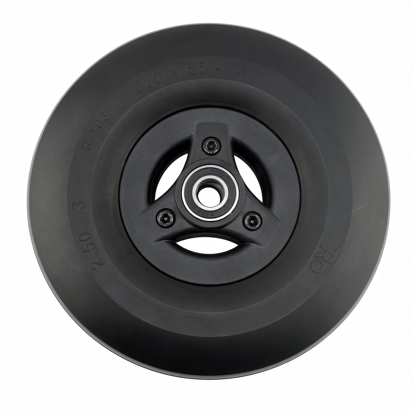 Permobil F3/F5/M5 Wheel, 210x65mm Black Hub, Black Tread (1830780 / 335447)