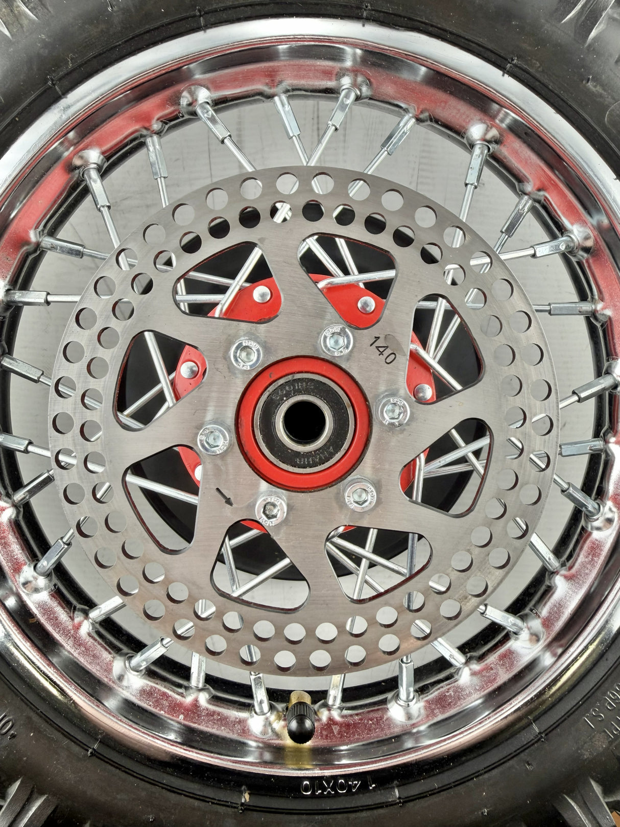 Complete Rear Wheel with Red Hub for the Razor SX500 McGrath Dirt Rocket (Blemished)