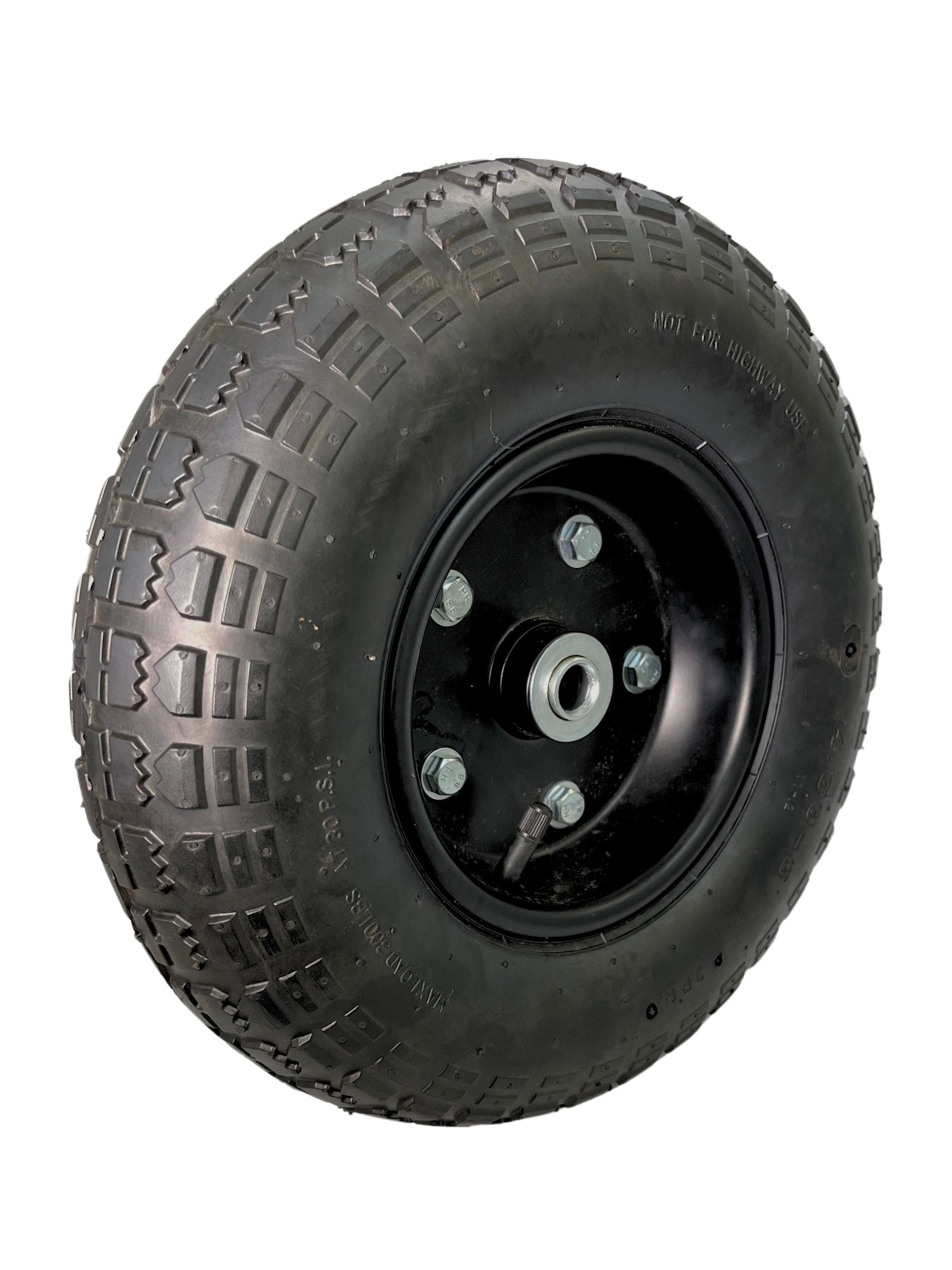 13" Pneumatic Tire with Black Hub for Dollies, Wagons, & Carts