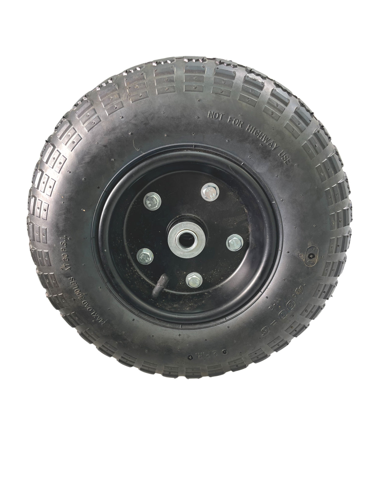 13" Pneumatic Tire with Black Hub for Dollies, Wagons, & Carts