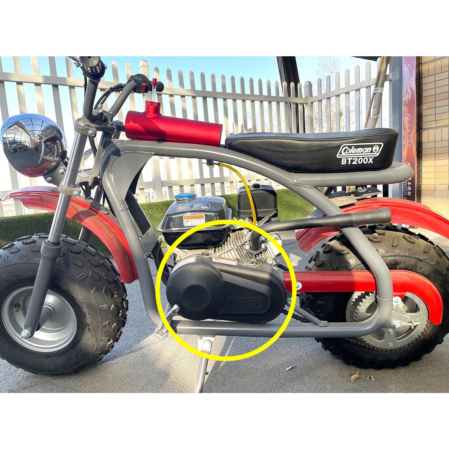 Plastic Clutch Cover with Logo for the Coleman BT200X, CT200U Trail, & CT200U-EX Mini Bikes