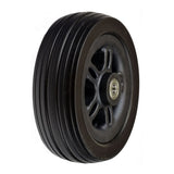 WHL2007128 Pride part number. A single black power chair wheel for the Jazzy EVO 614.