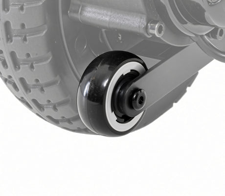 WHL2200188 Small caster wheel for the rear of the Jazzy Carbon power chair that acts as an anti-tip device.