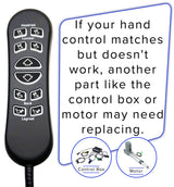 10-Button Hand Control for the Jackson/Catnapper Warner Lift Chair (CTL1707190) or Flexsteel Jenkins Lift Chair