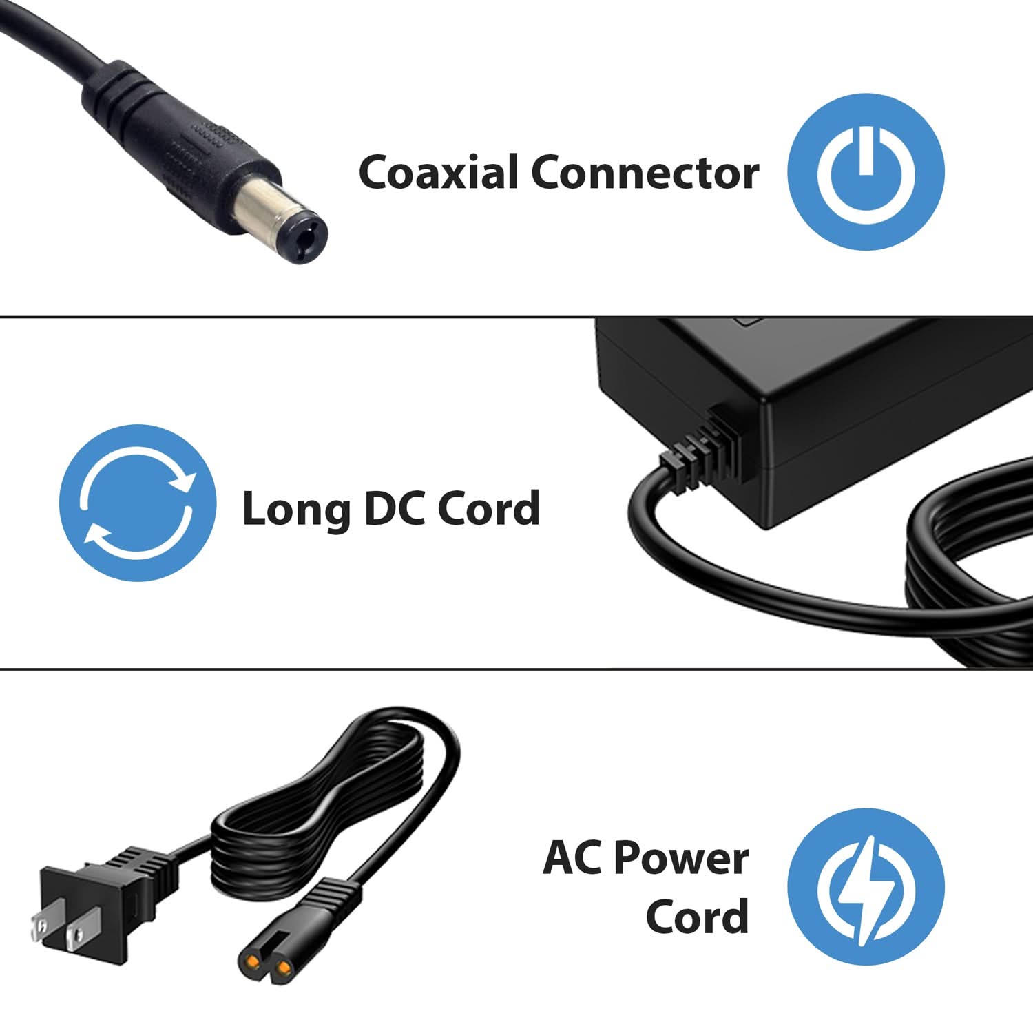 thumbnail image 2 of AC Power Adapter / Charger For HOVER-1 Journey, Pioneer, Alpha, And Rally Hoverboards (H1-JNY-BLK) 2 of 5