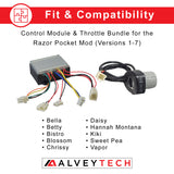 24 Volt HB2430-TYD6-FS 6-Wire Controller & Throttle Bundle for Razor Pocket Mods (Versions 1-7) - Retrofit Combo for Discontinued 4-Wire Version