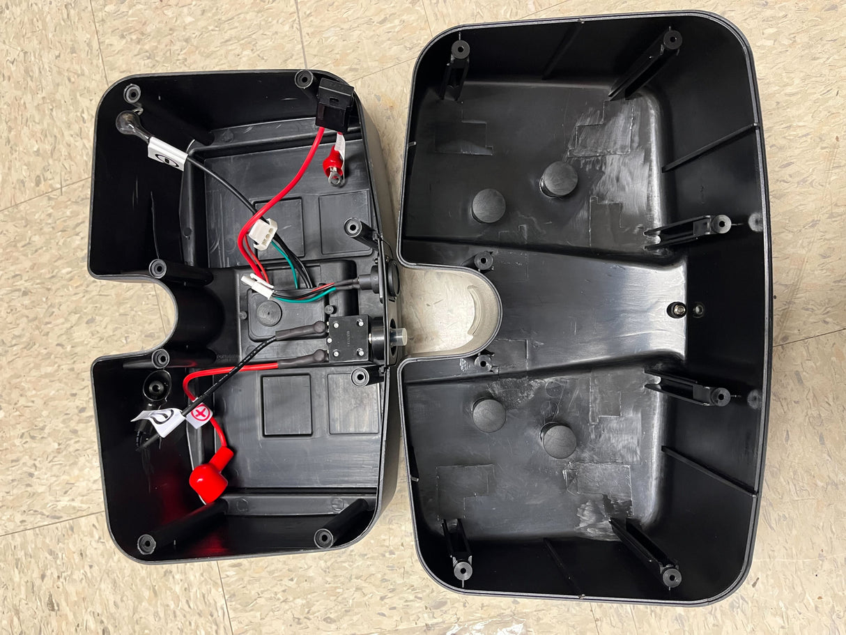 High Capacity Battery Box for ActiveCare/Drive Medical Spitfire EX & Spitfire Pro SE with Extended Range (Blemished), featuring a black plastic box with wires and connection points.