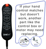 10-Button Hand Control for the Jackson/Catnapper Warner Lift Chair (CTL1707190) or Flexsteel Jenkins Lift Chair