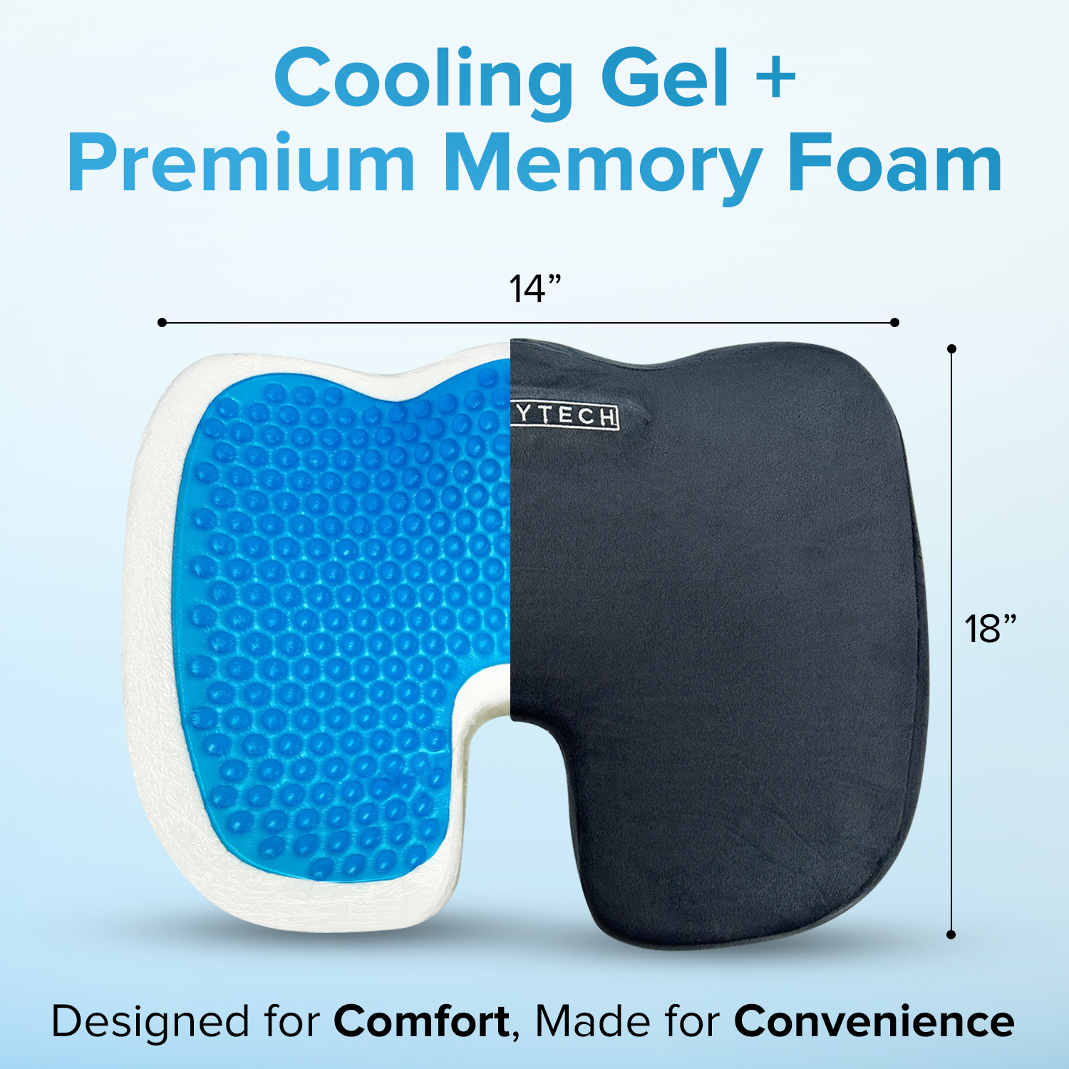 Deluxe Ergonomic Gel Seat Cushion for Wheelchairs and Scooters